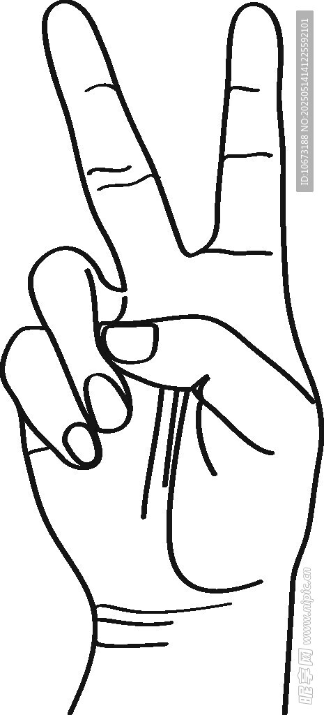 比耶手势简笔画
