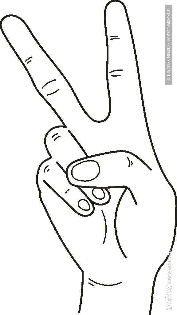 手比V手势简笔画