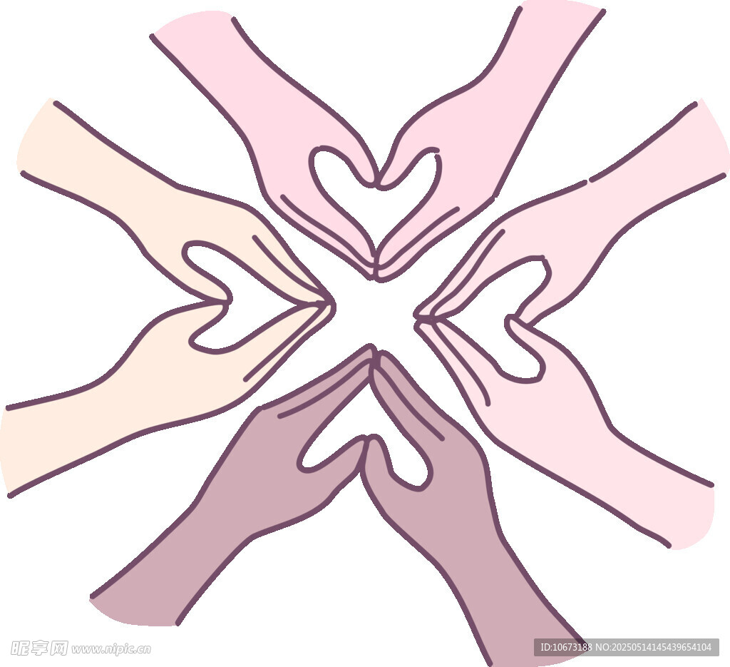 手拉手爱心汇聚力量