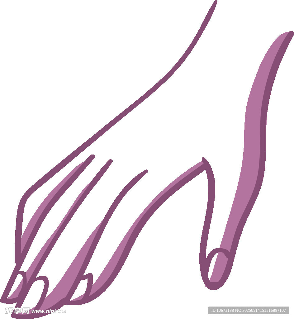 优雅手部线条插画
