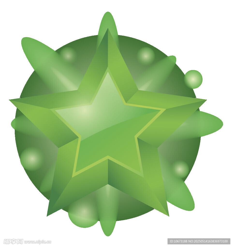 绿色星形植物图标