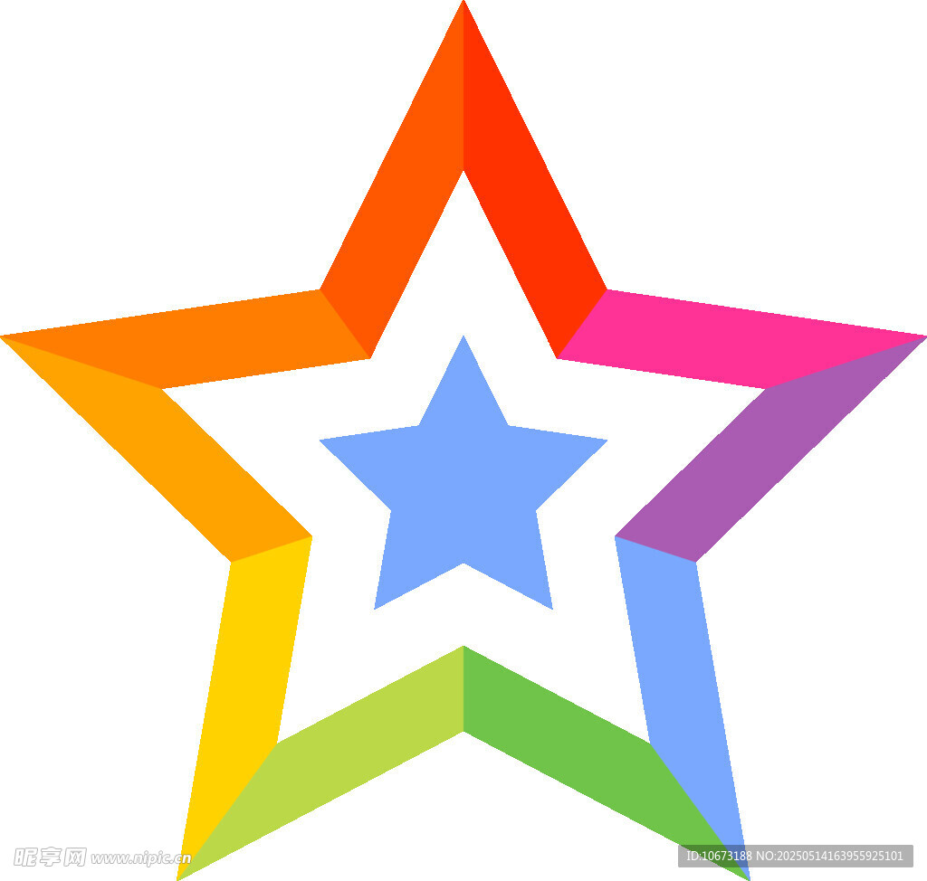 多彩嵌套五角星图案