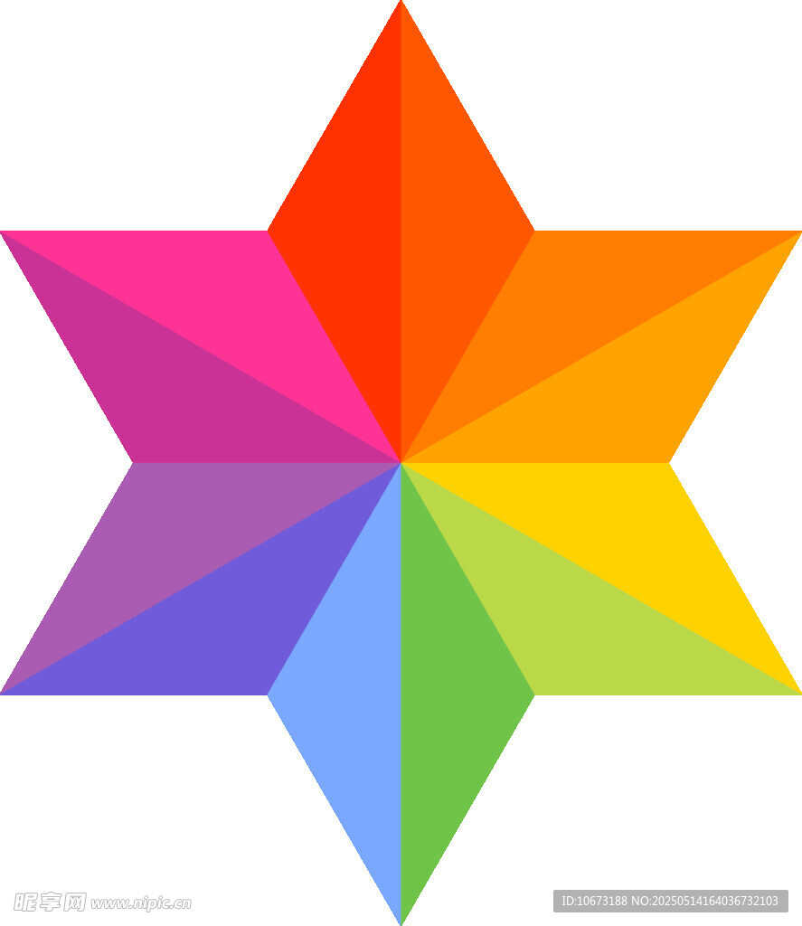 多彩五角星图案设计