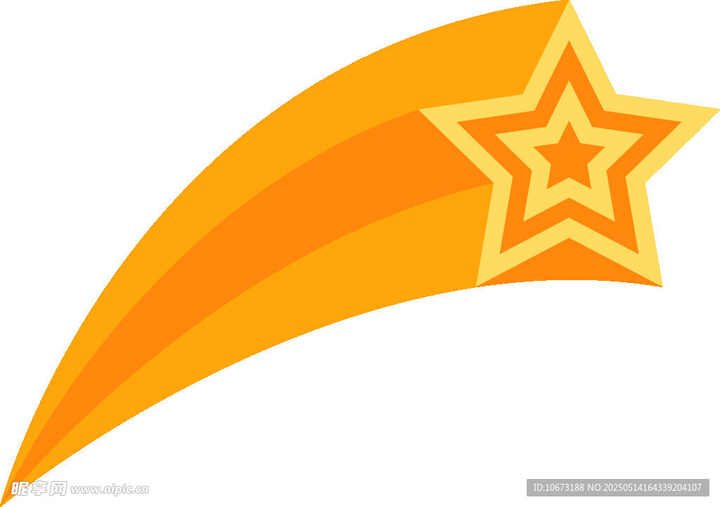 橙色流星状五角星图标