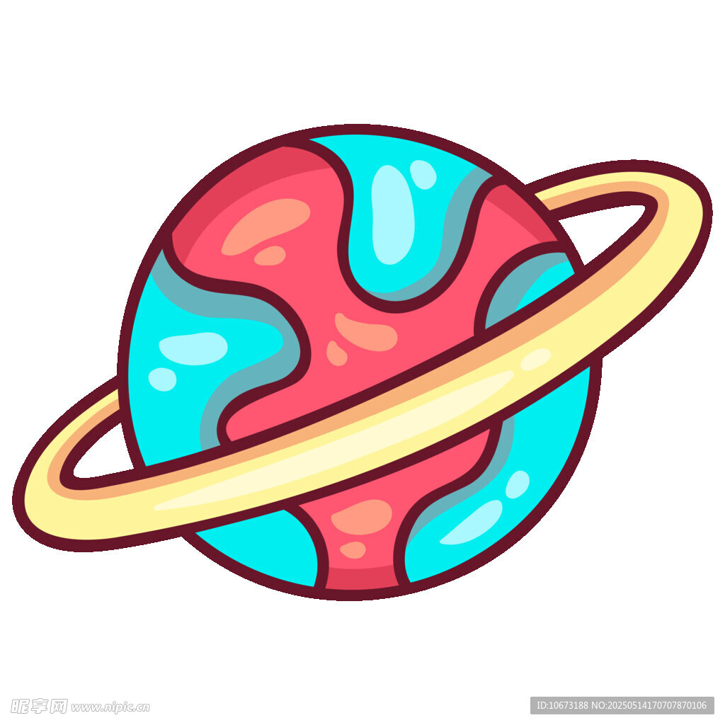 卡通星球带环形象