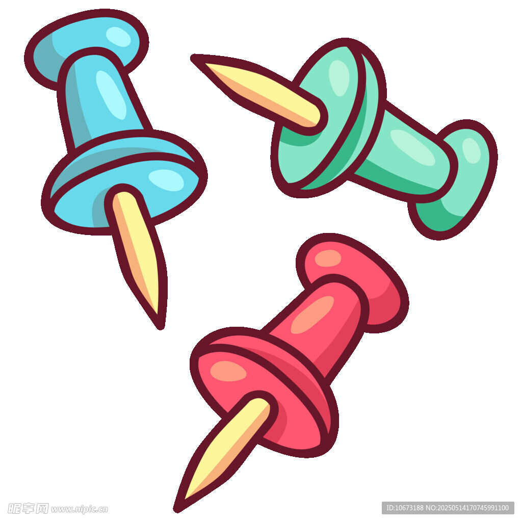 彩色图钉插画