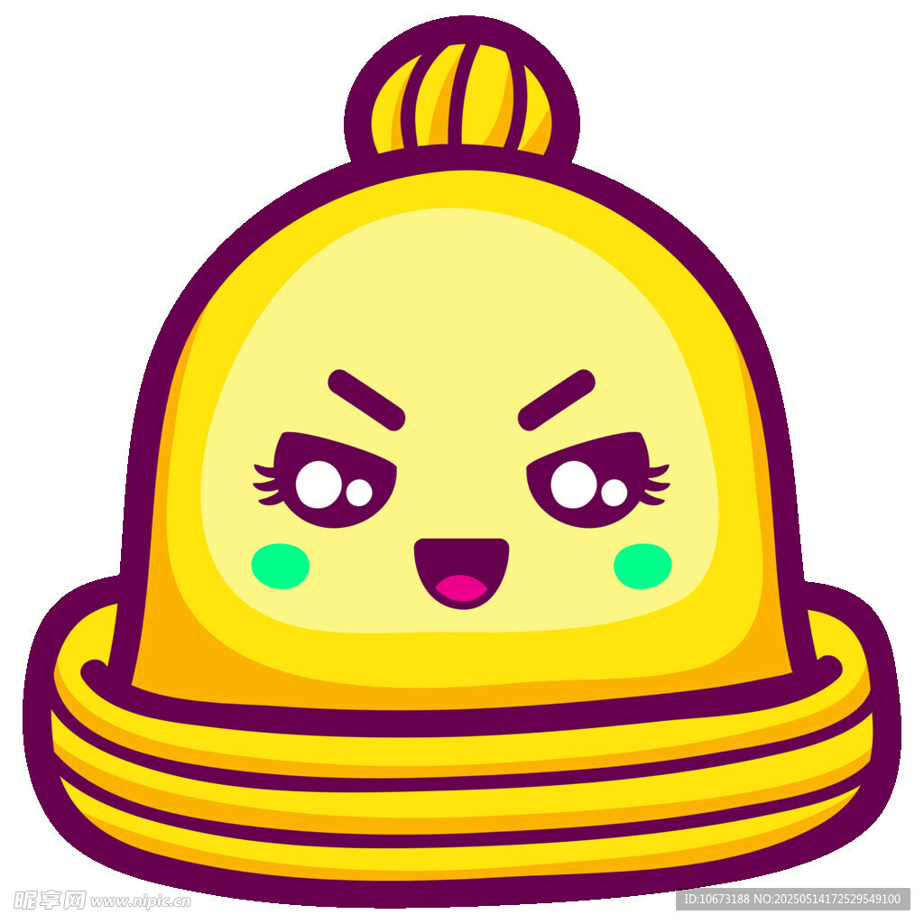 可爱卡通黄色帽子形象