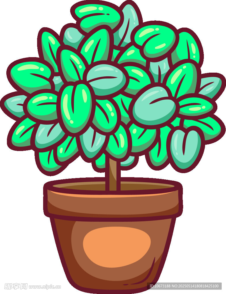 盆栽绿植插画