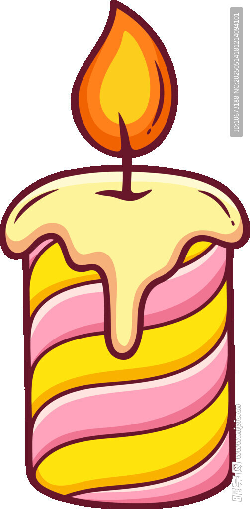 彩色条纹生日蜡烛