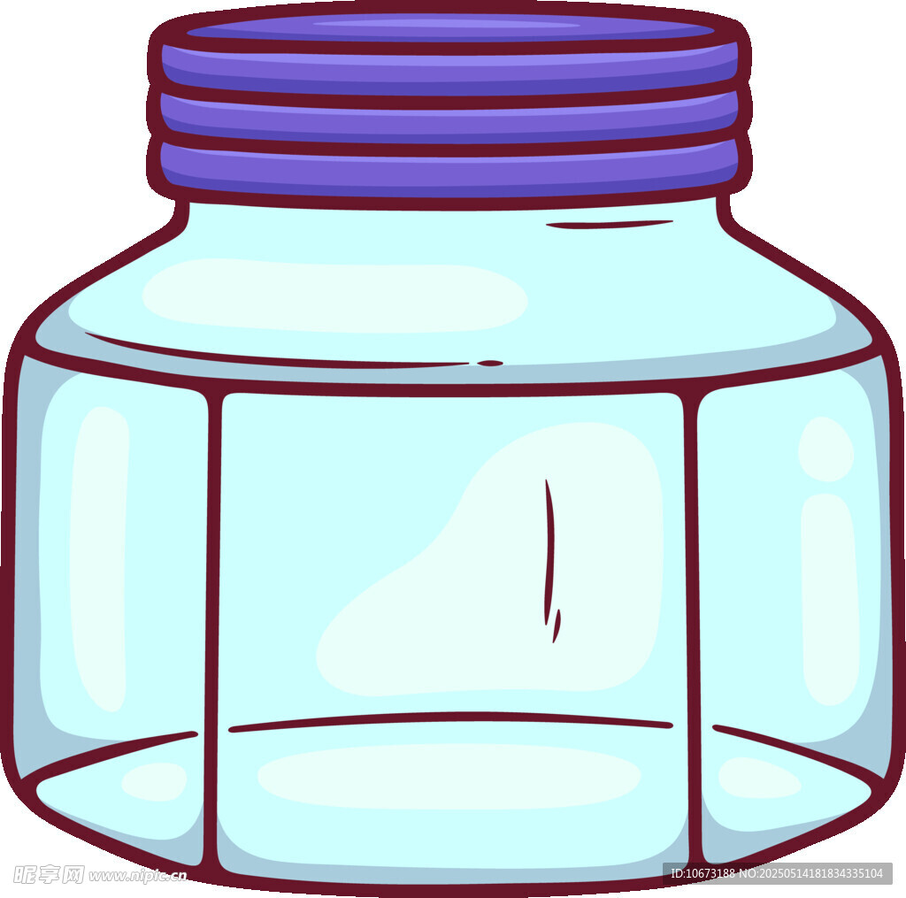 透明玻璃罐带紫色盖子