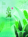 清新小滿节气绿植海报