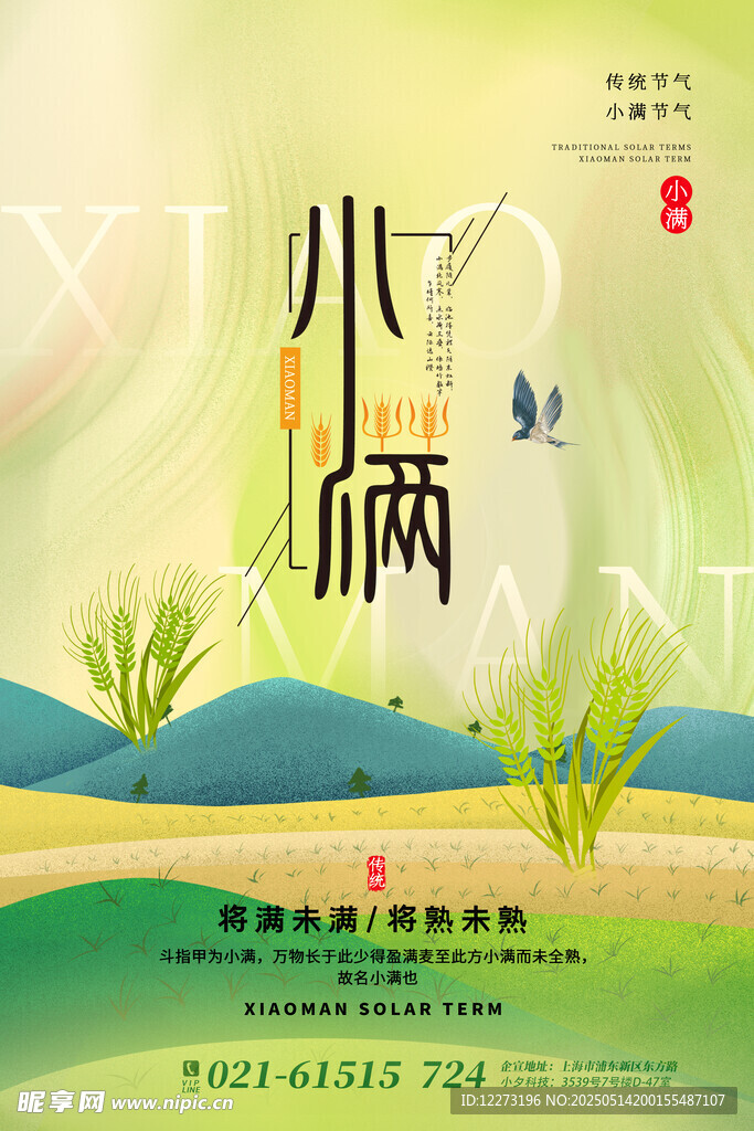 小满时节田园风光插画