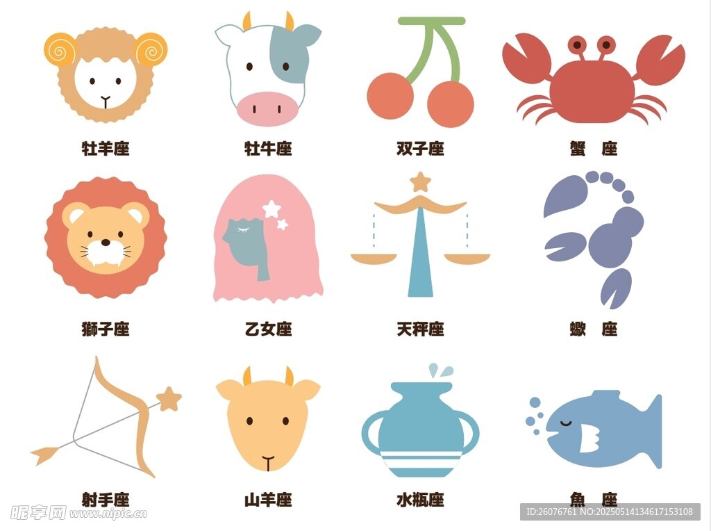 卡通十二星座图片