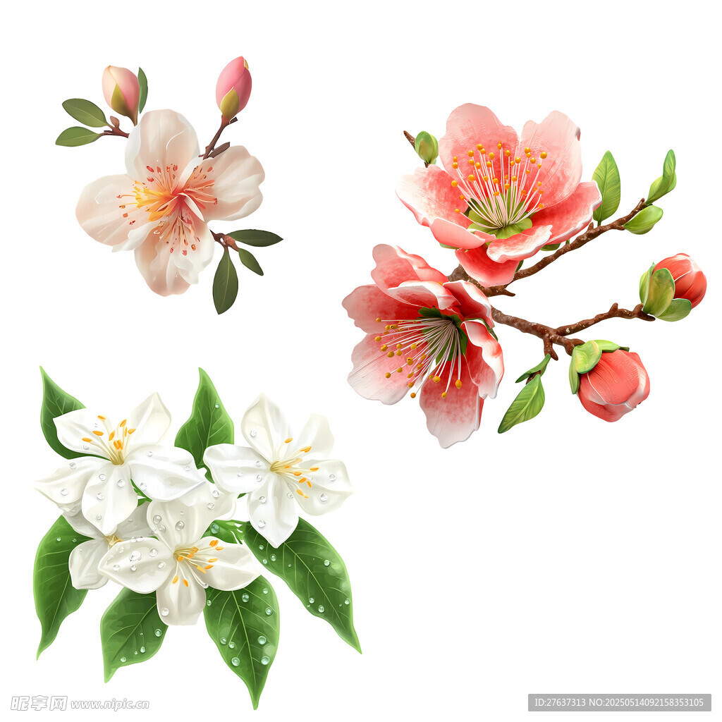 多彩花卉插画