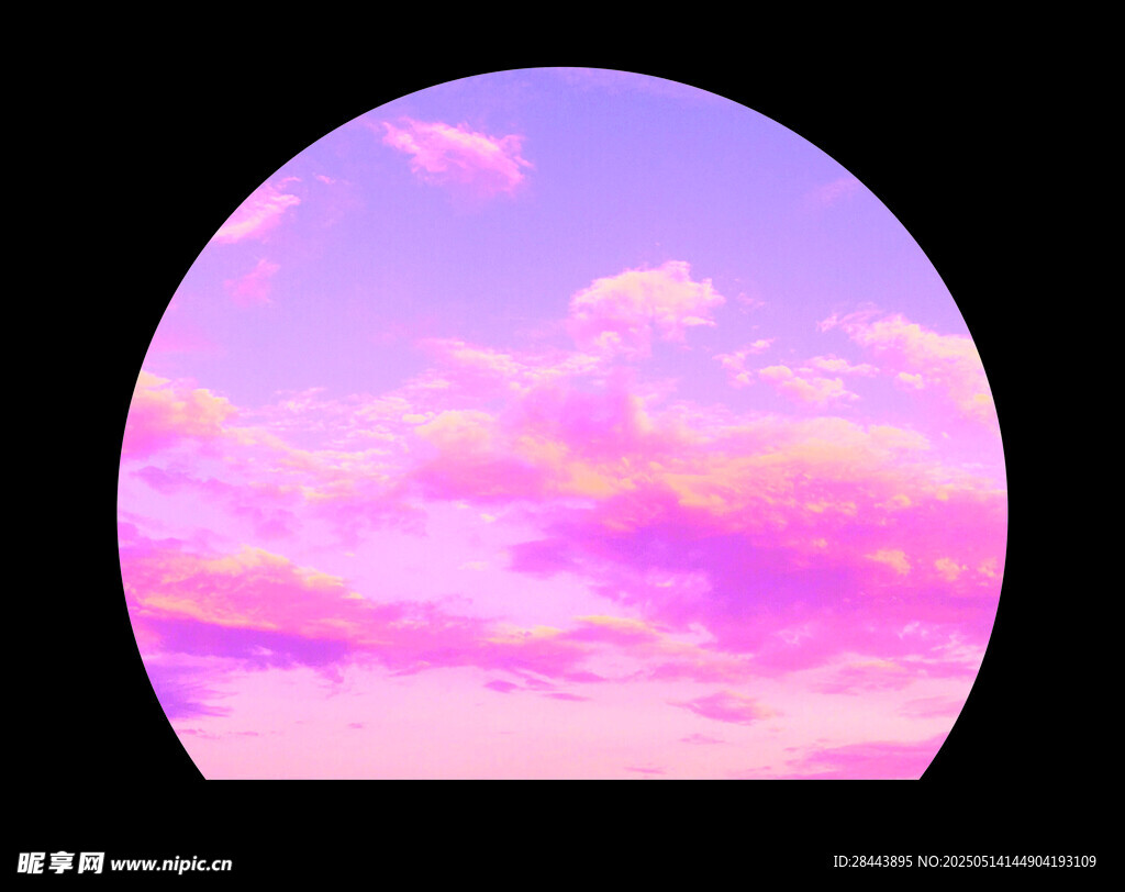 梦幻粉紫天空云朵景象