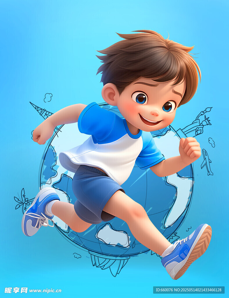 儿童插画 3D儿童 