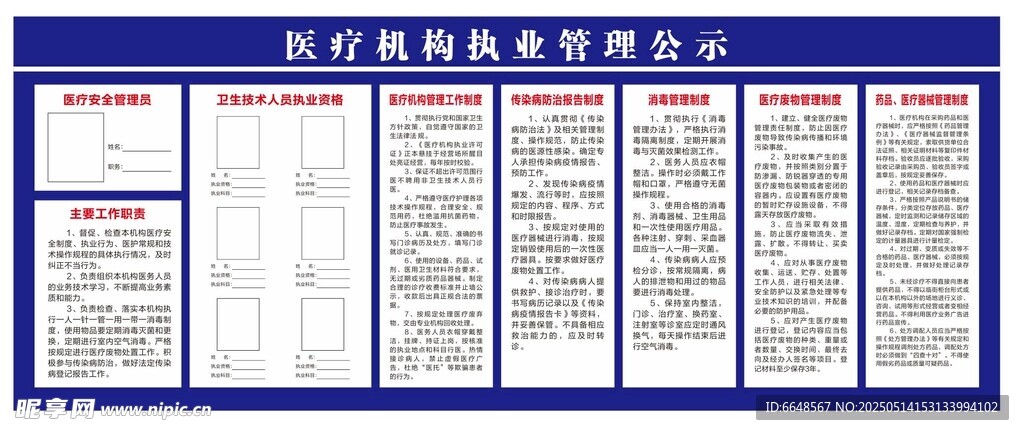 医疗公示栏
