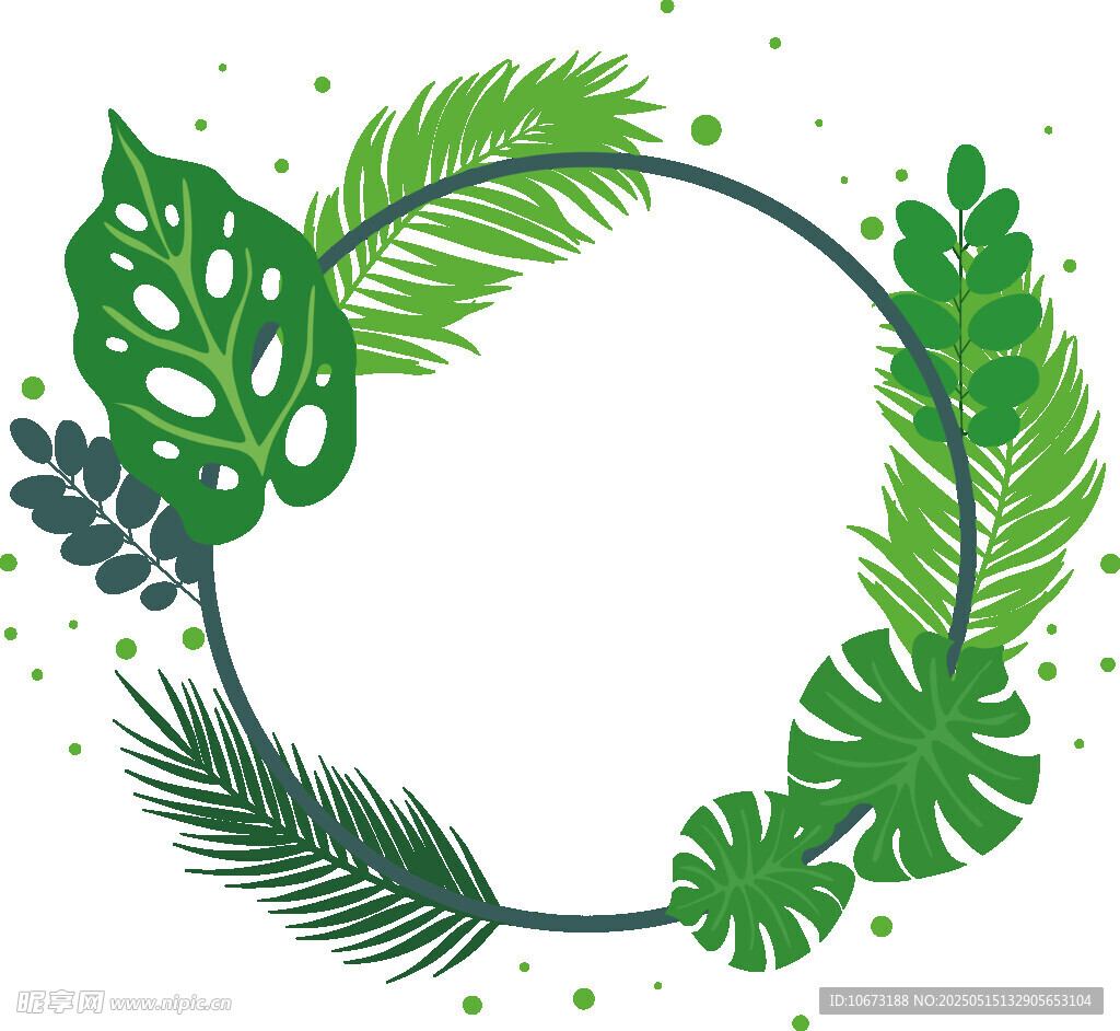 热带植物环形装饰图案