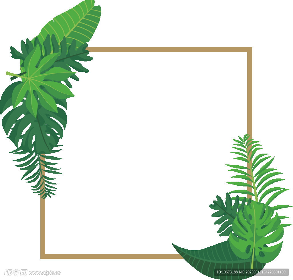 绿植边框装饰图