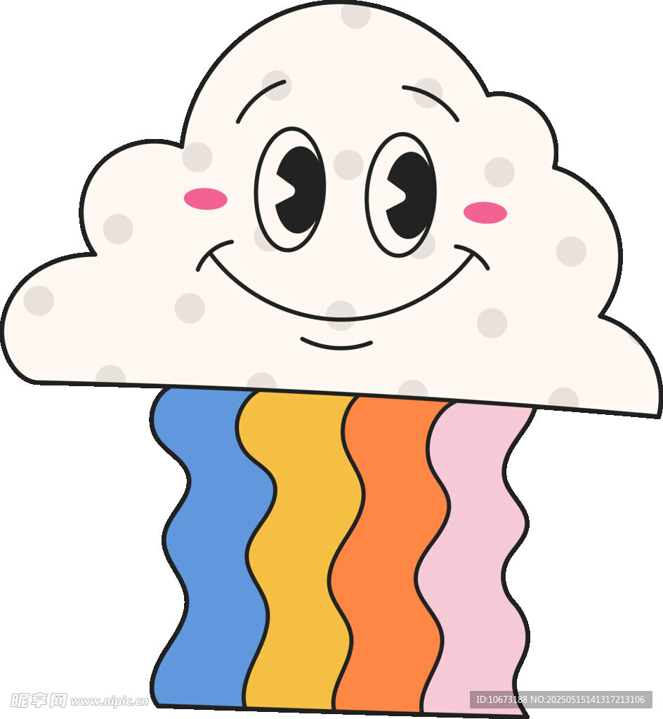 彩色雨滴云朵卡通形象