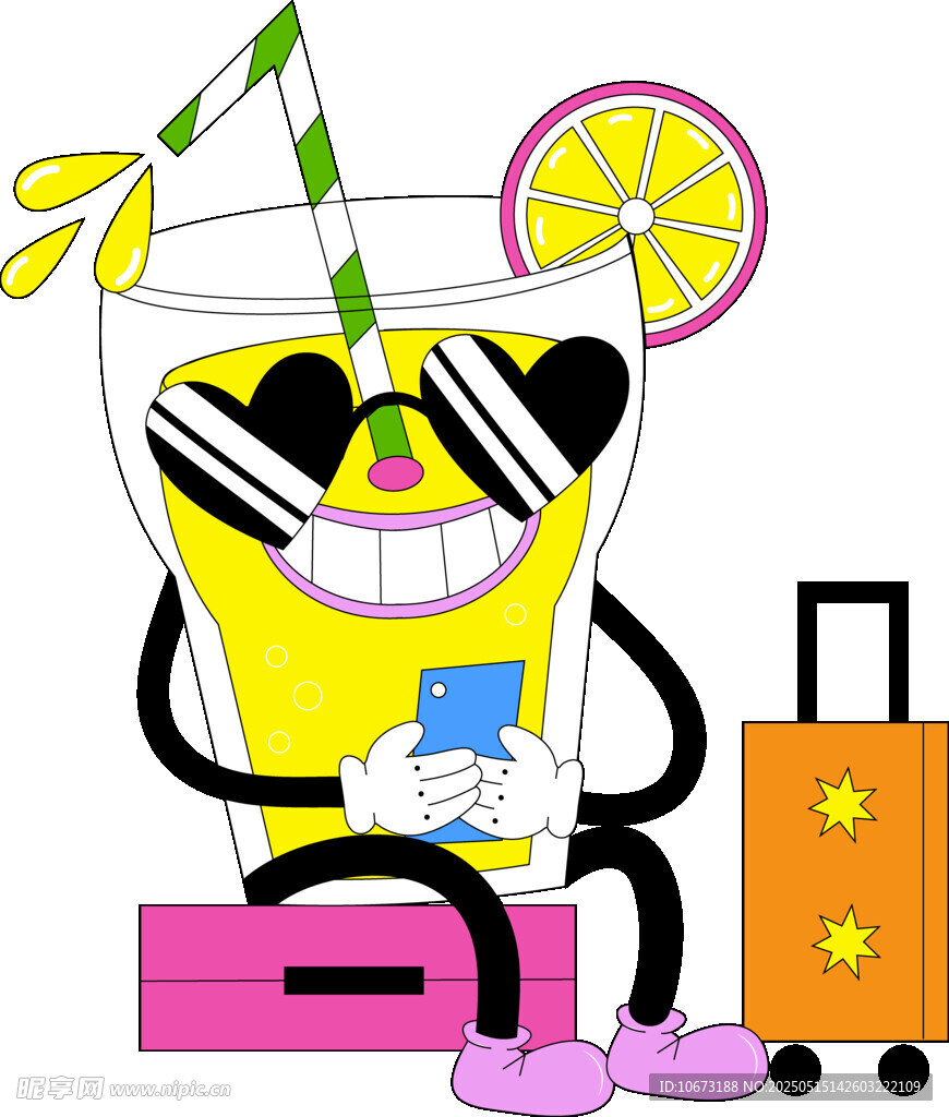 快乐柠檬饮料的旅行时刻