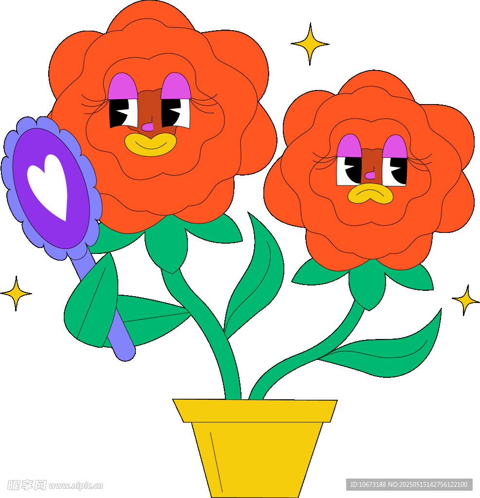 爱照镜子的花朵盆栽