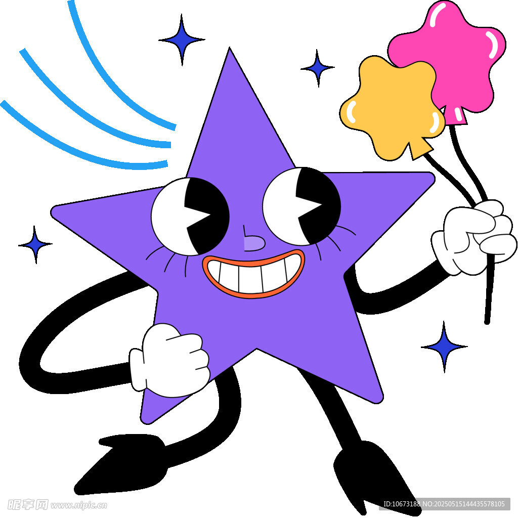 紫色星星手持彩色棒棒糖