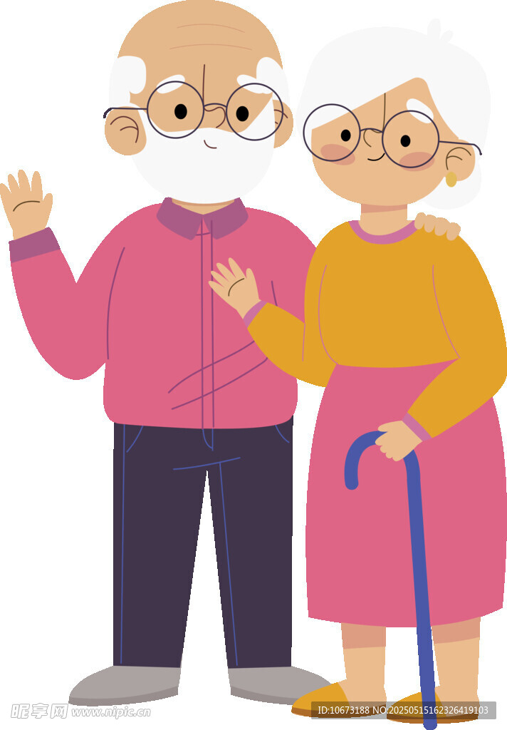 幸福老年夫妇温馨相伴