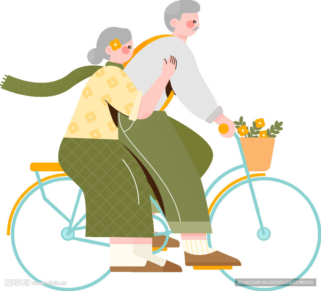 老夫妻浪漫骑行