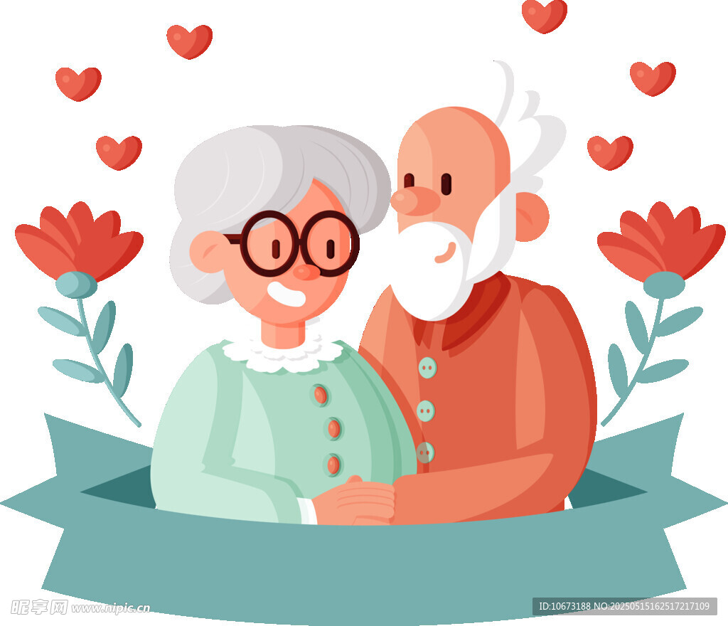 相伴到老的幸福老夫妻
