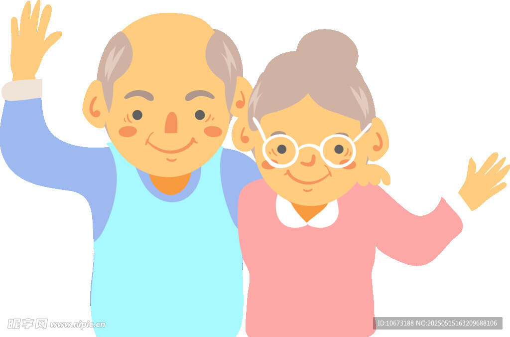 幸福老年夫妇欢乐相伴