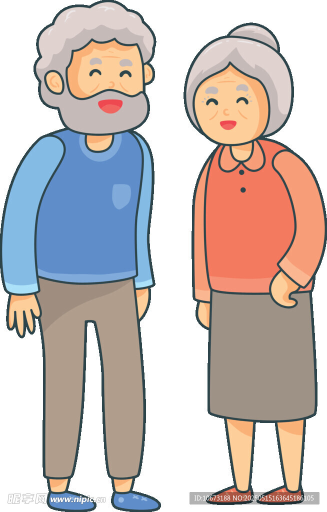 老年夫妇并肩站立