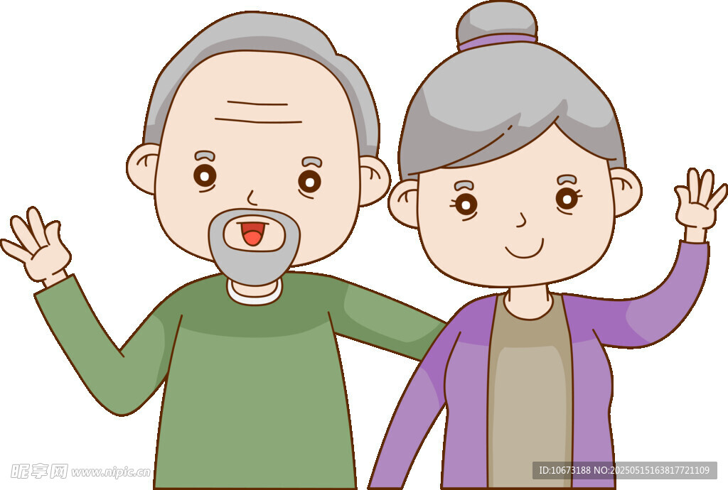 老年夫妇开心挥手