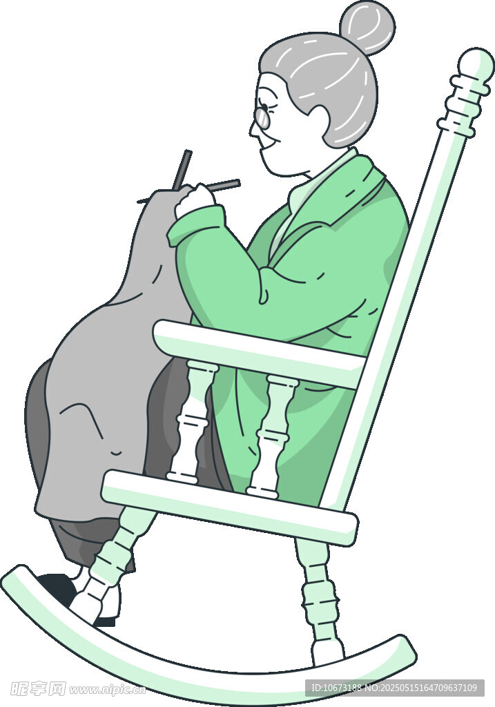 老人摇椅上与猫温馨相伴