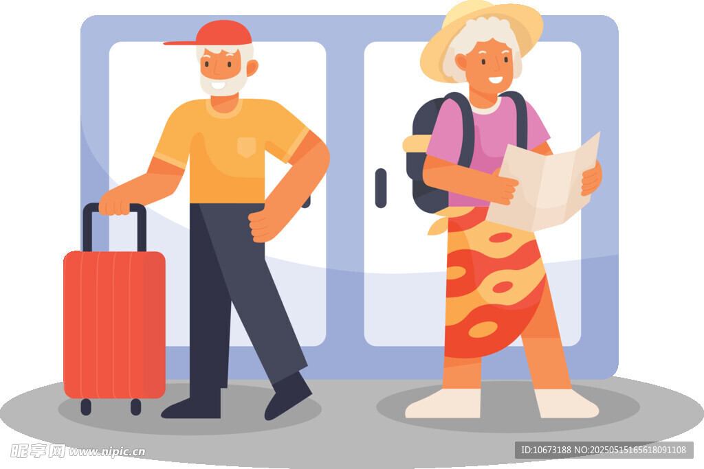 机场候机的男女旅客