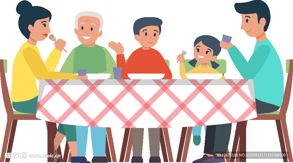 一家人温馨围坐享美食