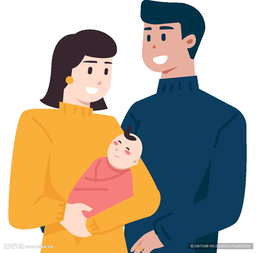 幸福一家三口温馨时刻