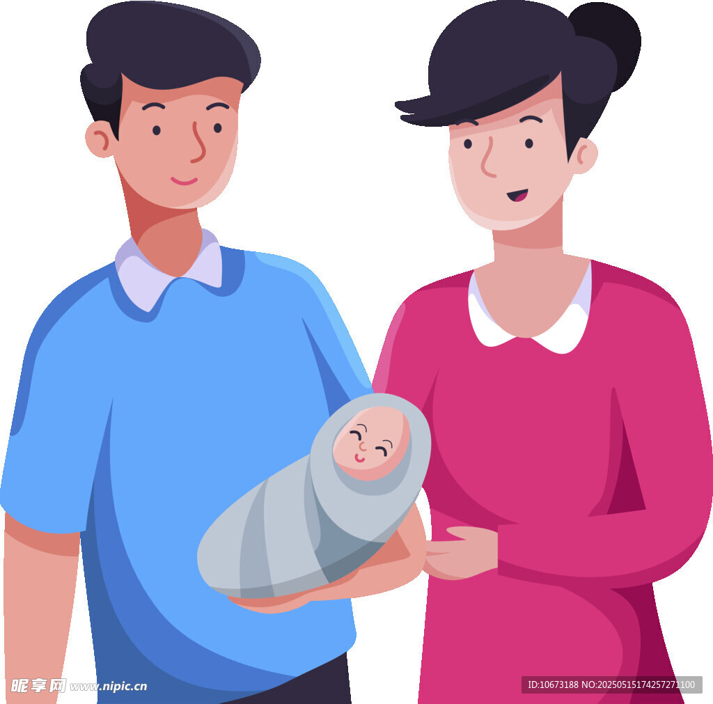 新手父母怀抱可爱新生儿