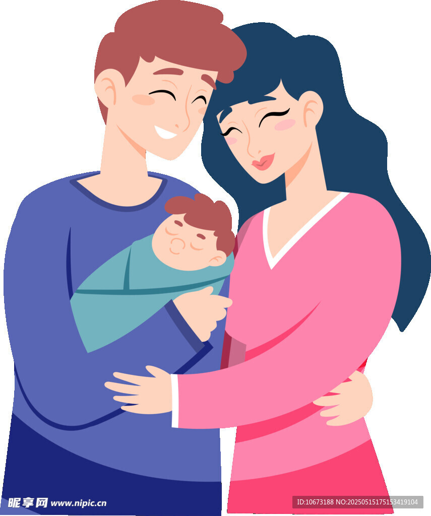 幸福新家庭 怀抱新生婴儿
