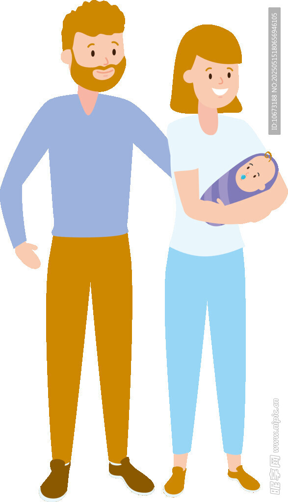 新手父母怀抱新生婴儿