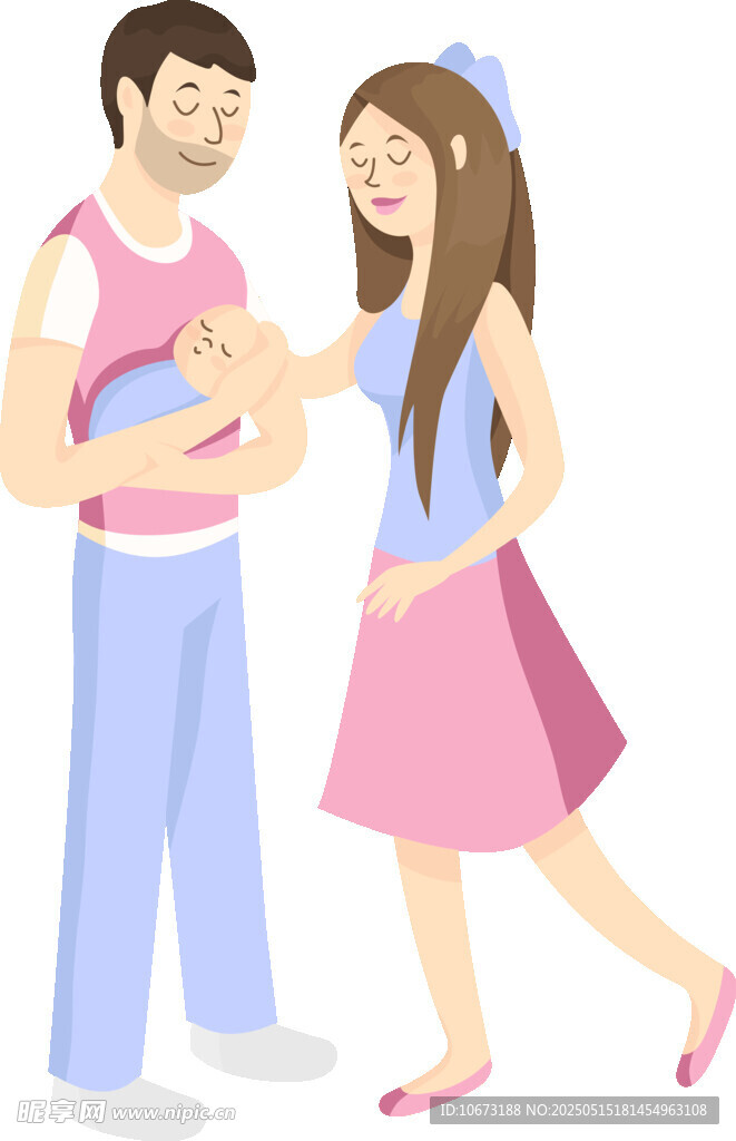 年轻夫妻与新生宝宝