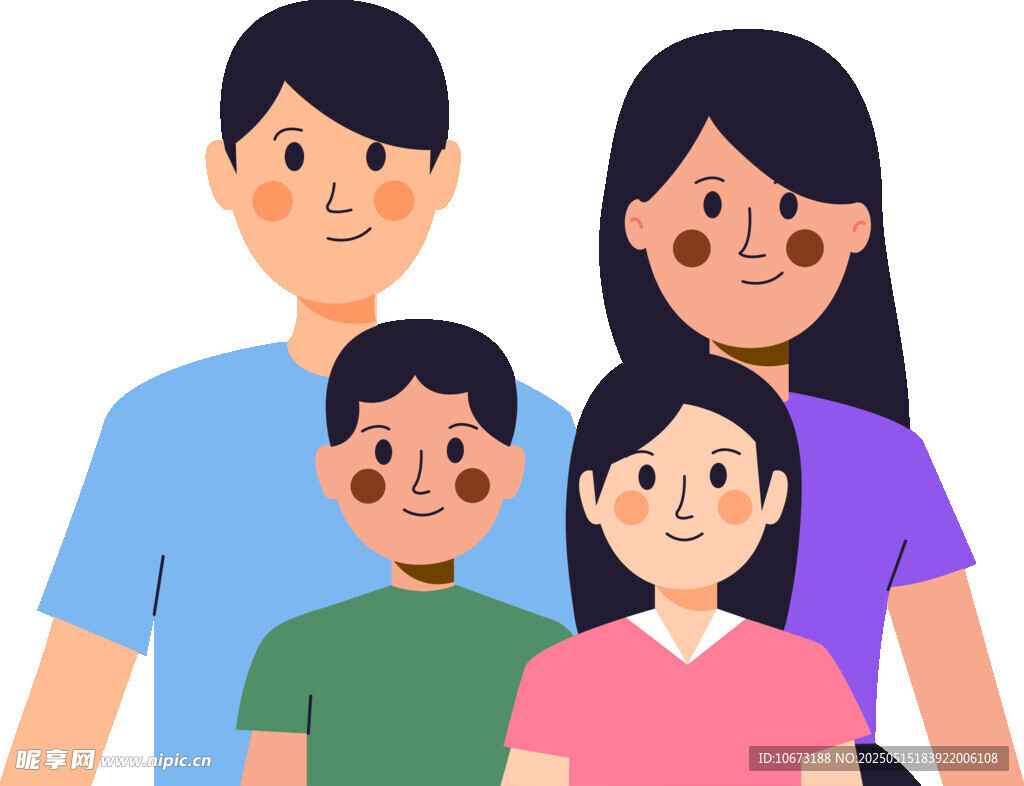 幸福四口之家温馨瞬间