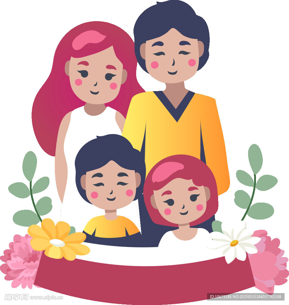 温馨一家四口幸福瞬间