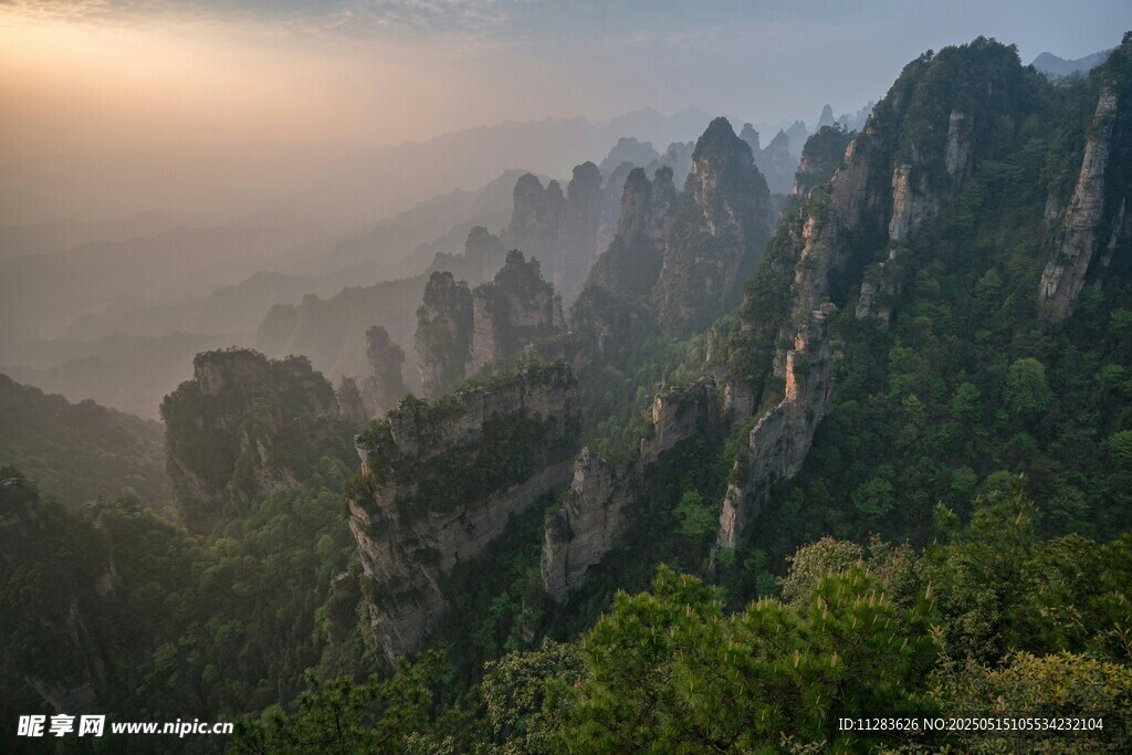 壮美张家界奇峰云雾景