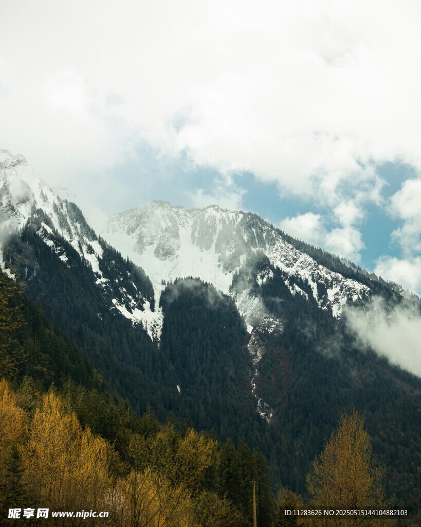 雪山秋色美景