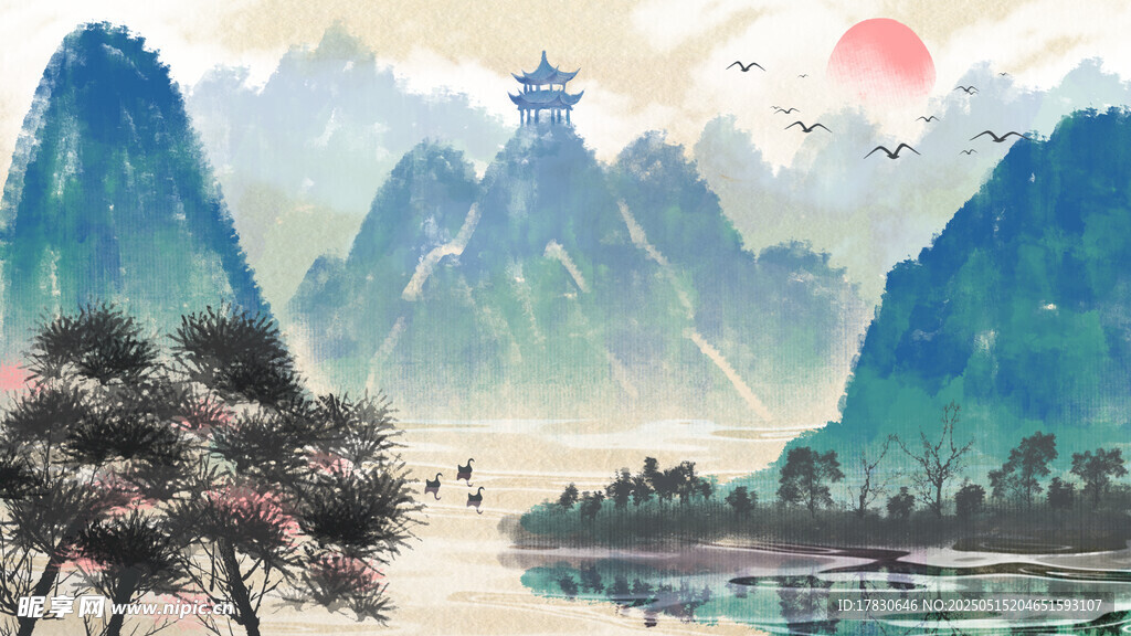 水墨山水间的诗意风光