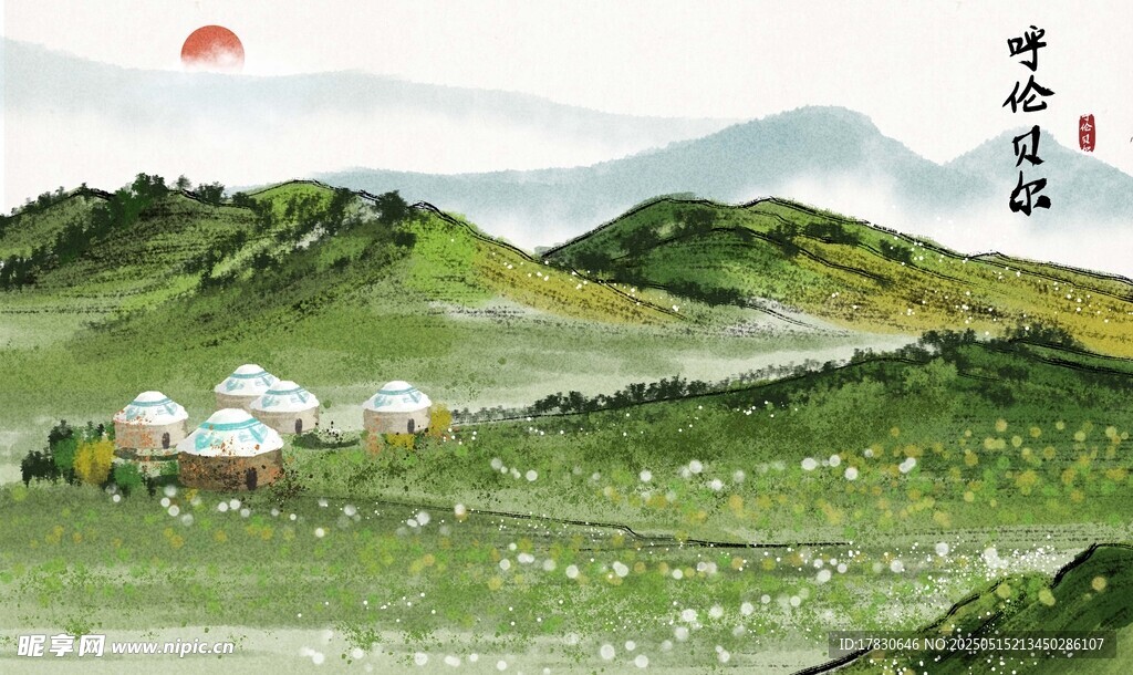 田园山水间的静谧风光