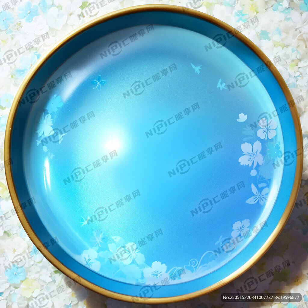 圆形灯箱 卡通画 浅蓝色