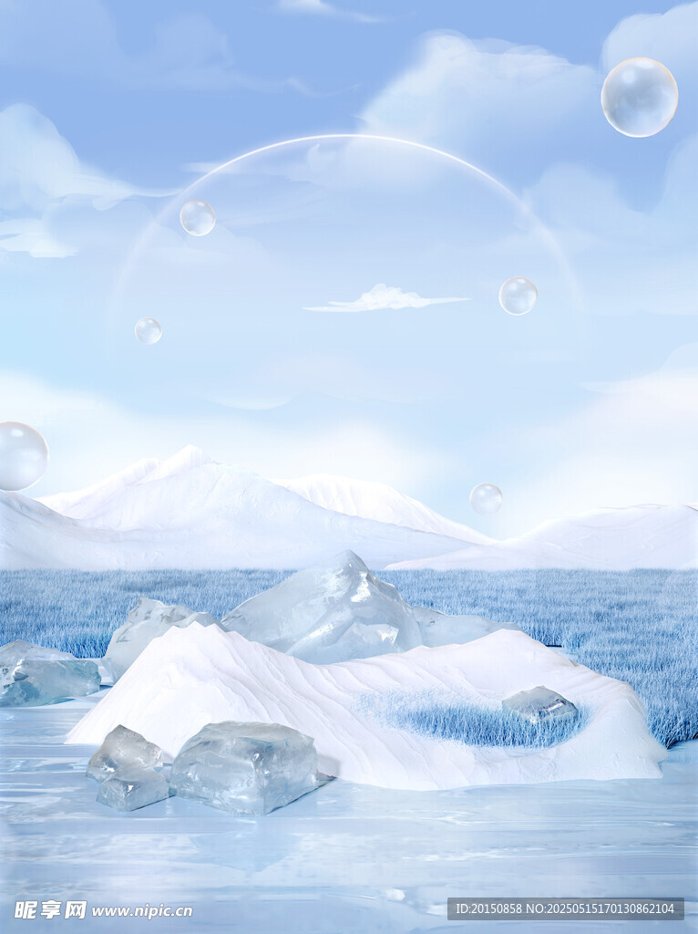 梦幻冰雪冰雪冰山背景