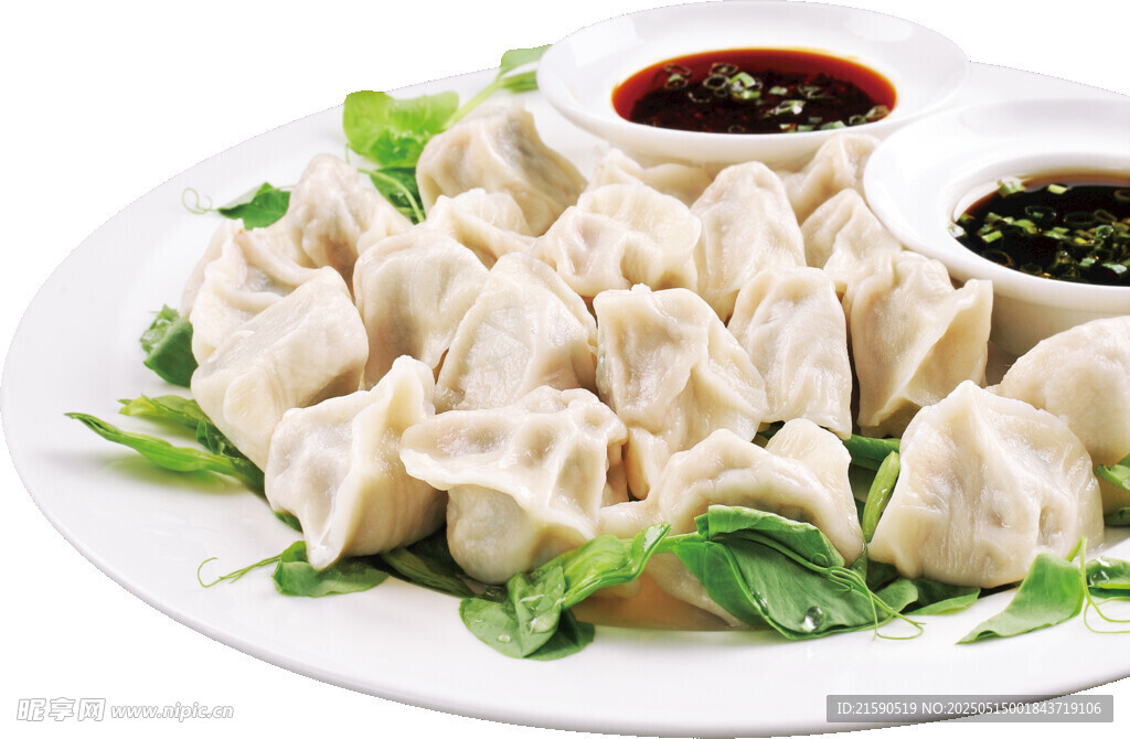 美味蘸汁饺子摆盘精致